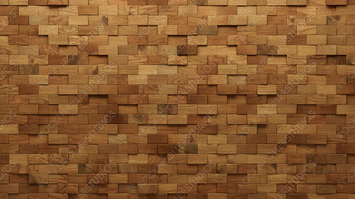 Timber, Soft sheen Wall background with tiles. Wood, tile Wallpaper with Rectangular, 3D blocks. 3D Render
