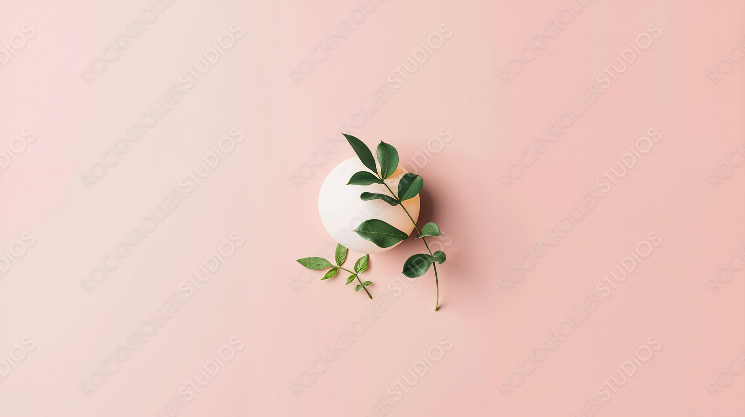 Sustainability Concept with Green Leaves and Eco-Friendly Elements in Pastel Setting