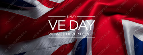Vivid Union Jack Flag with VE Day Tribute - A Symbol of Remembrance and Pride