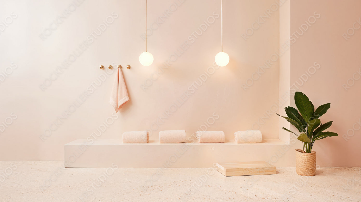 Wellness Concept with Minimalist Interior and Soft Lighting