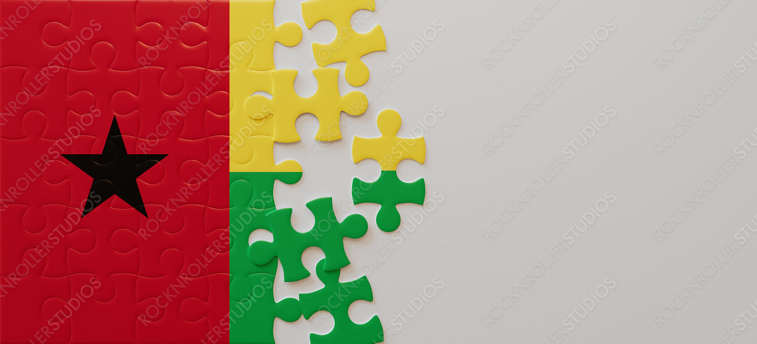 Creative Jigsaw Puzzle of Guinea-Bissau Flag with Colorful Pieces