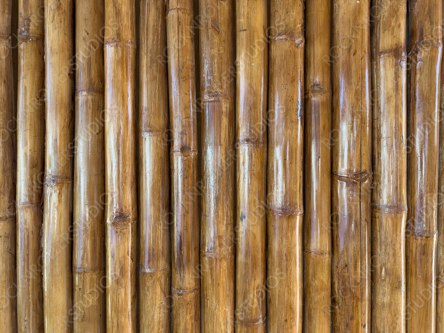 Natural Brown Bamboo Wall Close-Up Texture Background