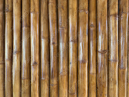 Natural Brown Bamboo Wall Close-Up Texture Background