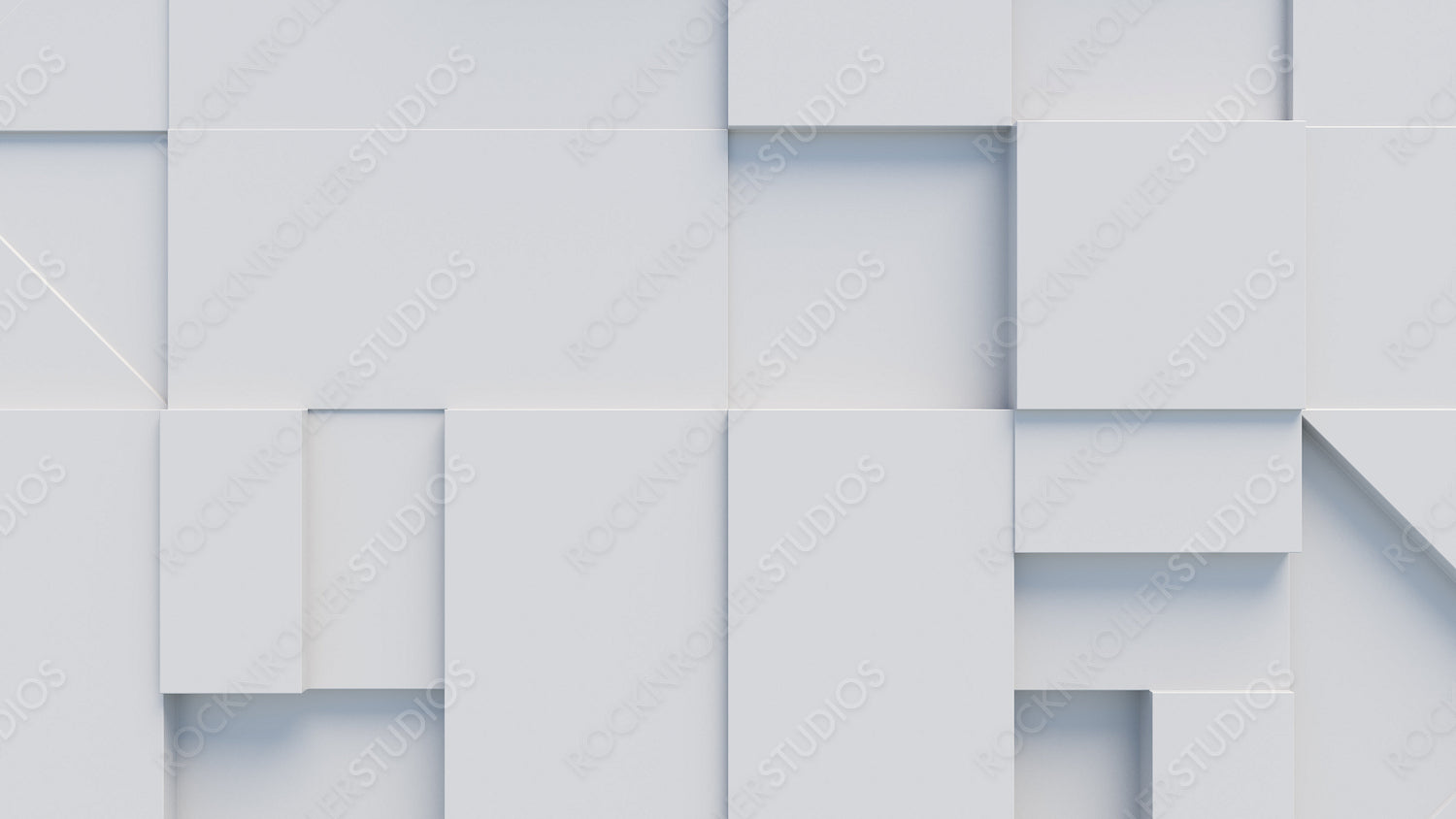 Various 3D Blocks form a wall. White Business background .
