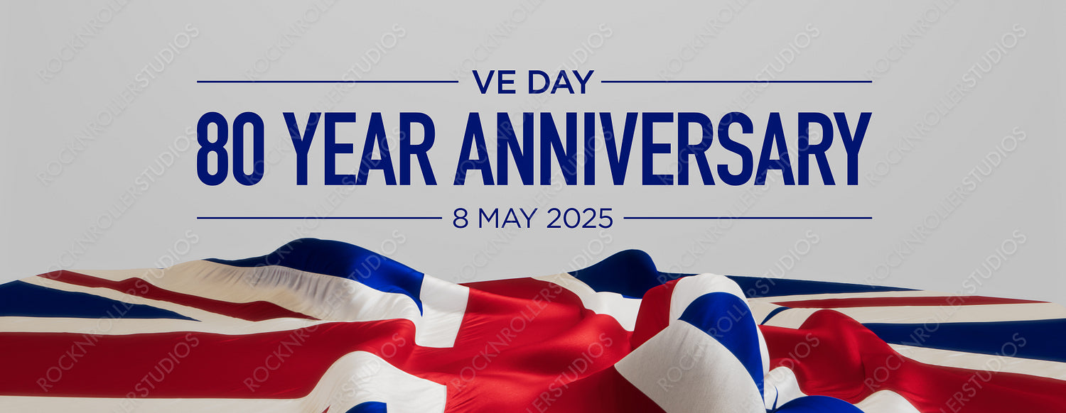 Commemorate with Pride: VE Day 80th Anniversary Banner with Union Jack - May 8, 2025