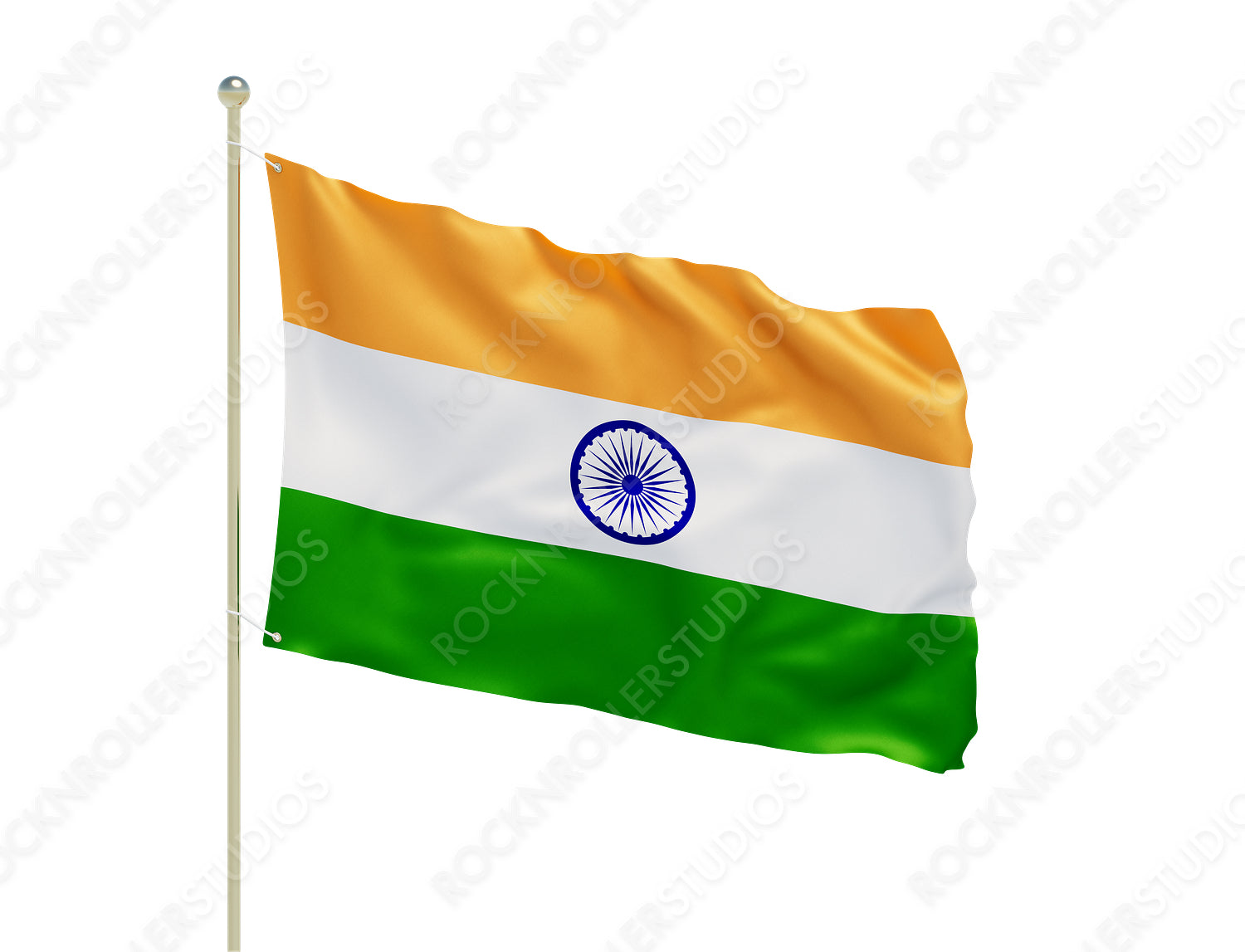 Vibrant Indian Flag Waves Proudly: The Tiranga with Ashoka Chakra. Transparent PNG