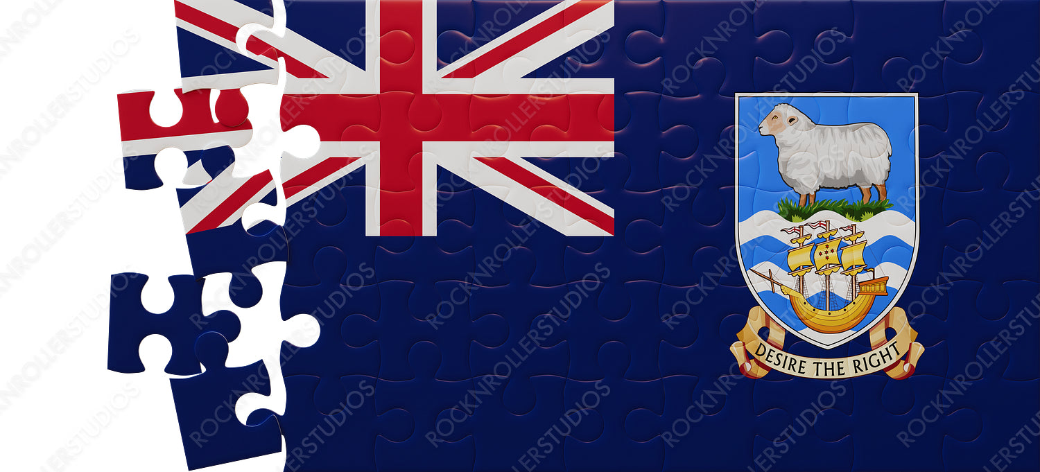 Piece Together the Falkland Islands: Incomplete Jigsaw Puzzle of the National Flag