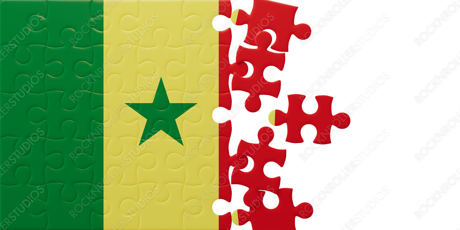 Creative Senegal Flag Puzzle: Assembling National Pride with Vibrant Colors