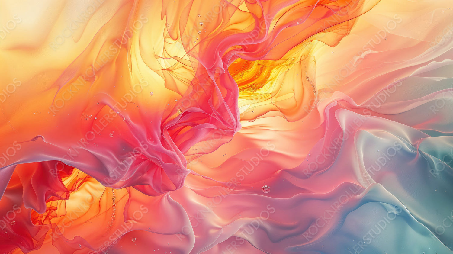 Vibrant Silk Abstract Art in Gradient Colors and Fluid Motion