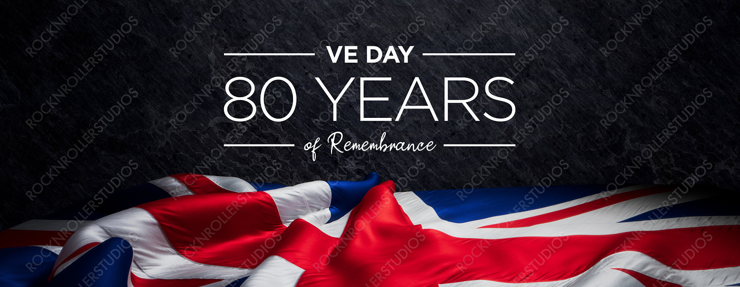 Elegant VE Day 80th Anniversary Tribute with Draped Union Jack