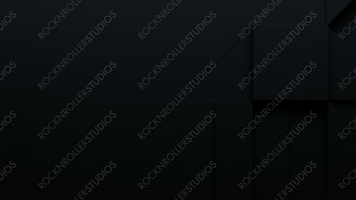 3D blocks of different shapes and sizes interlock to create a wall. Black Business background with copy-space.