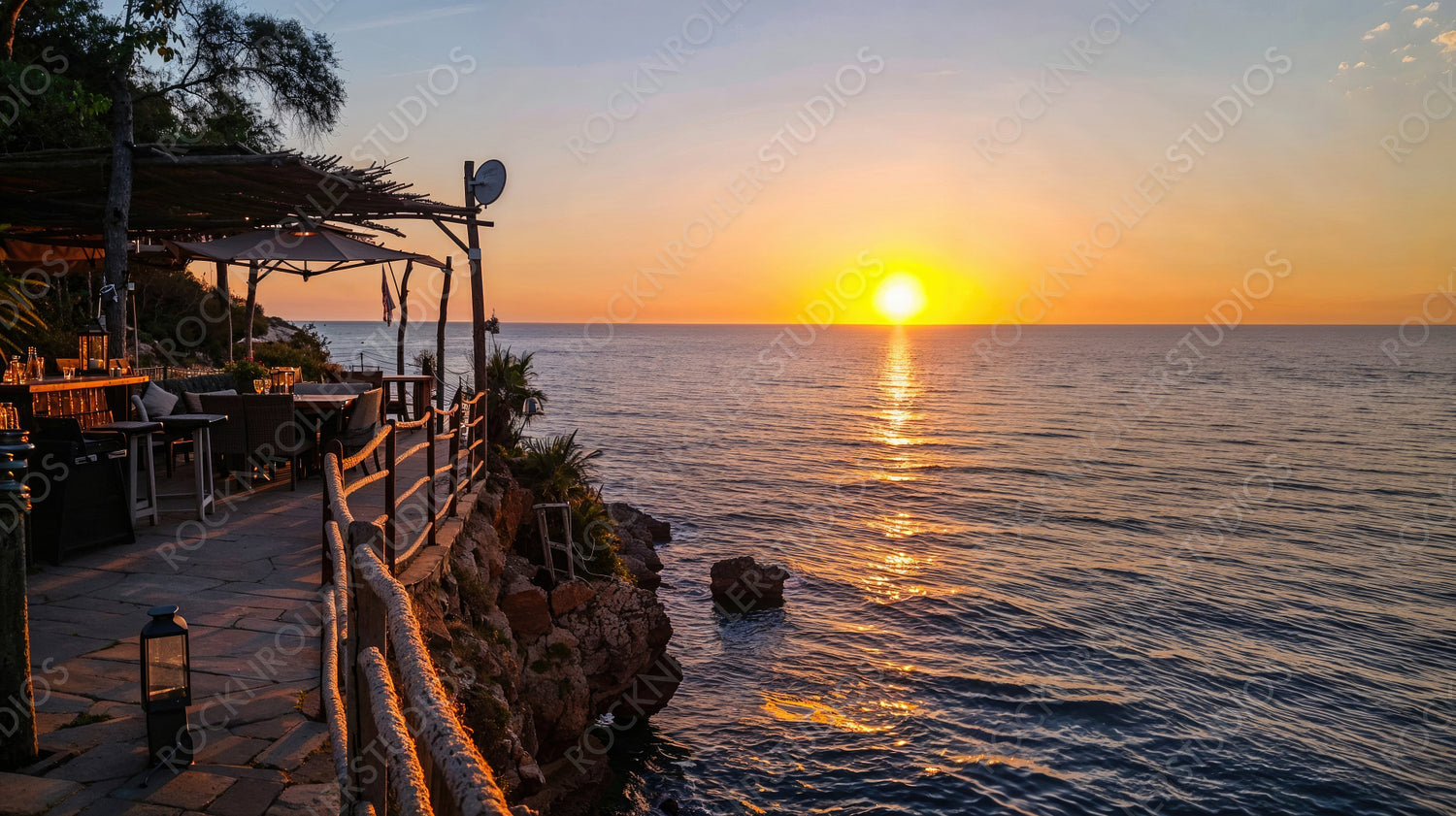 Romantic Oceanfront Dining Experience at Sunset