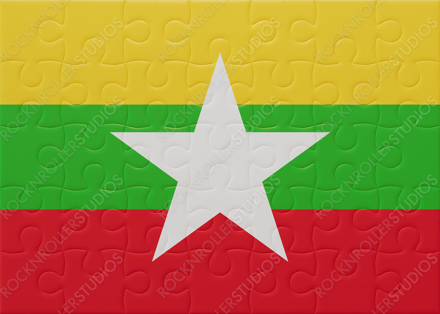 Myanmar Flag Puzzle: Unity and Patriotism in Pieces