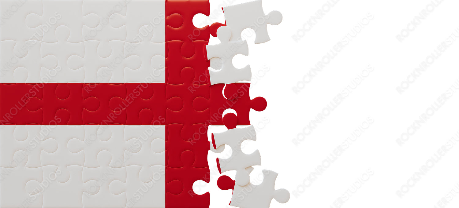 Creative Challenge: England Flag Jigsaw Puzzle with Red and White Stripes