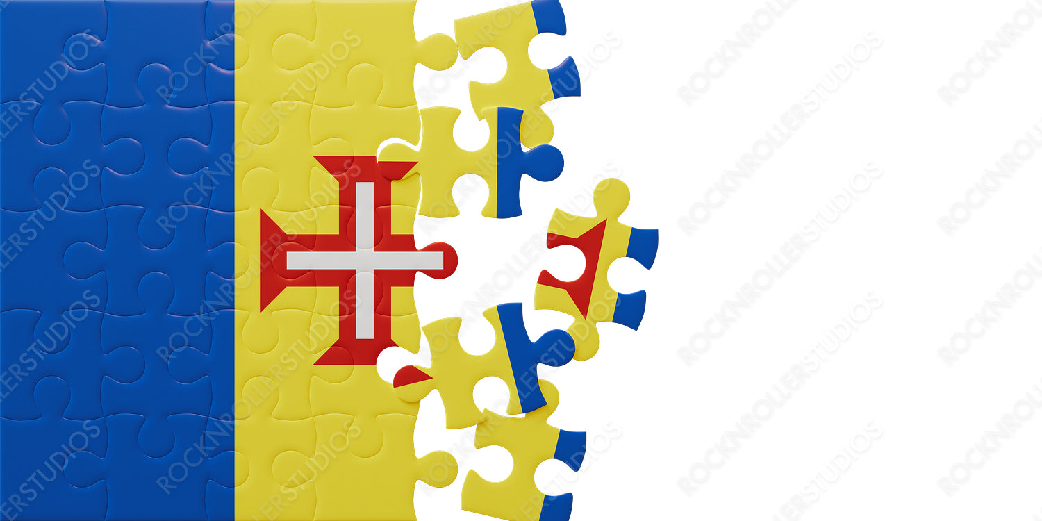 Creative Puzzle of Madeira Flag: Symbolizing Teamwork and Unfinished Challenges