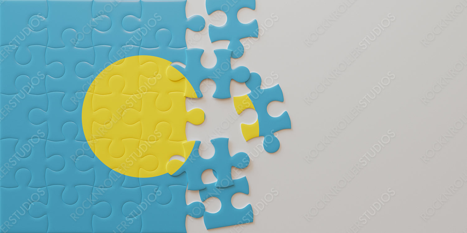 Almost There: Palau Flag Jigsaw Puzzle with One Missing Piece