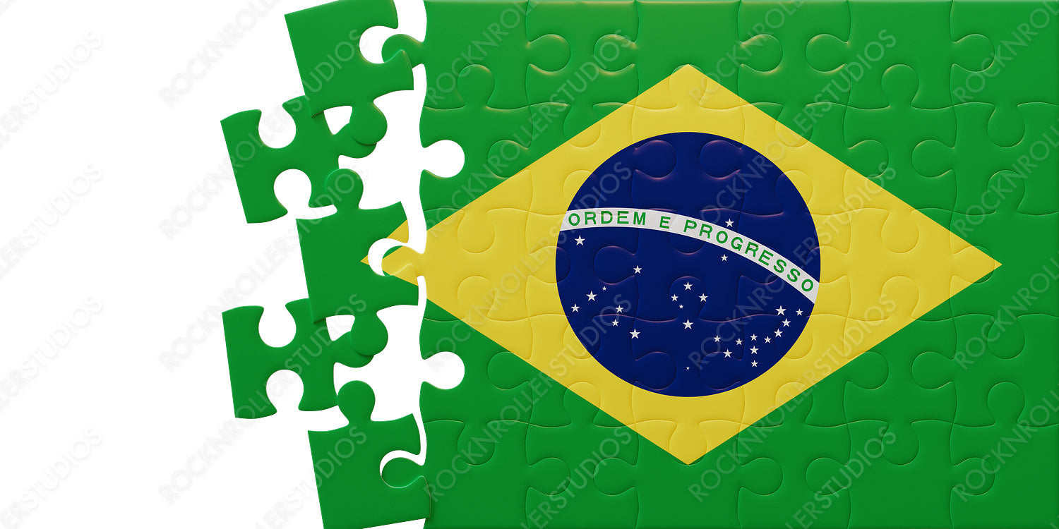 Creative Assembly: Brazil's Flag as an Incomplete Jigsaw Puzzle