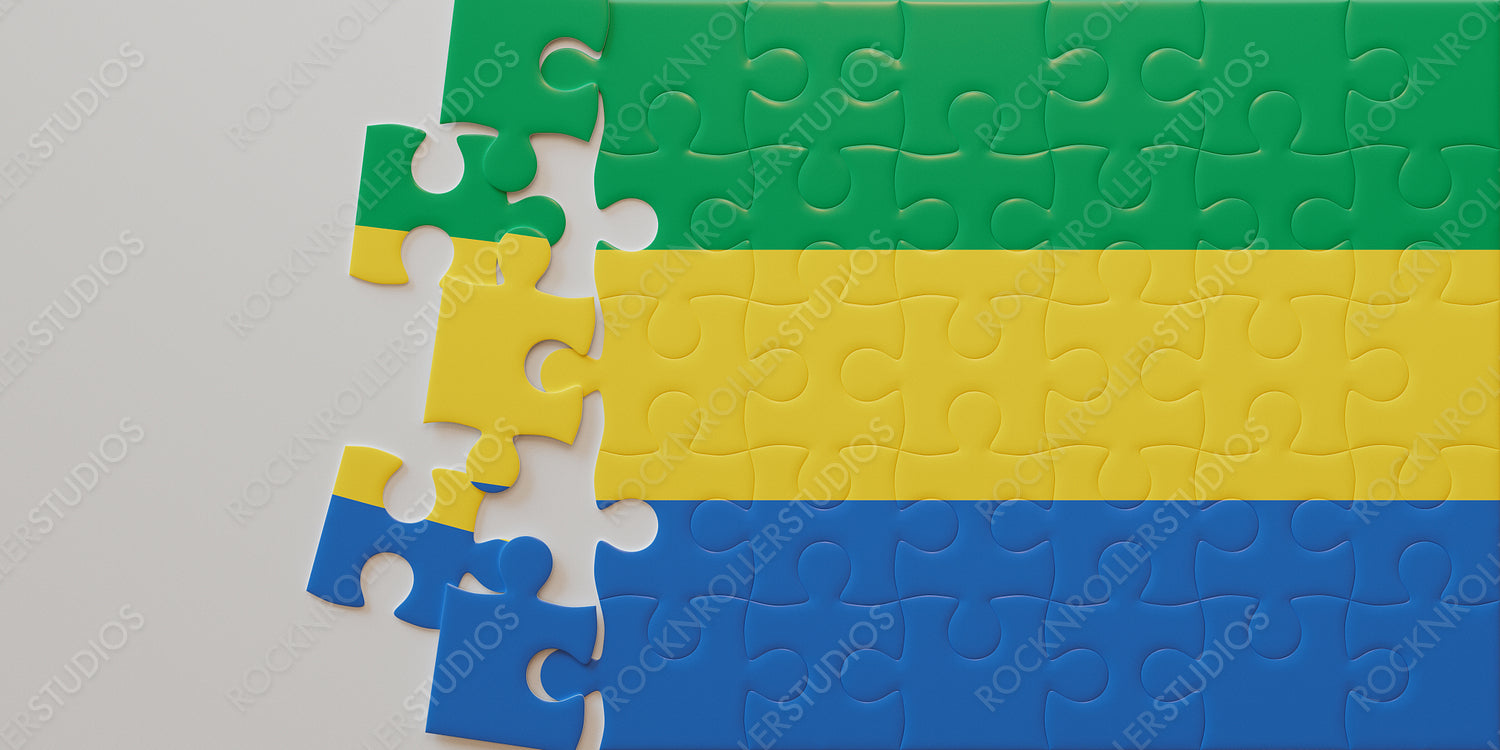 Piece Together Gabon: Colorful Jigsaw Puzzle of the Gabonese Flag