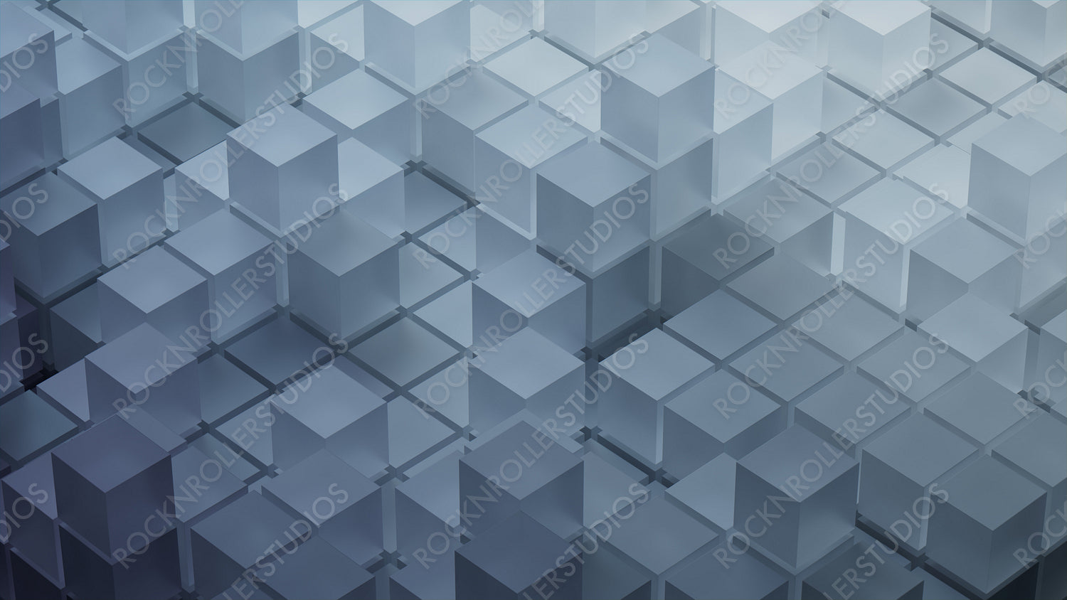 Grey, Translucent Cubes Neatly Constructed to create a Futuristic Tech Wallpaper. 3D Render.