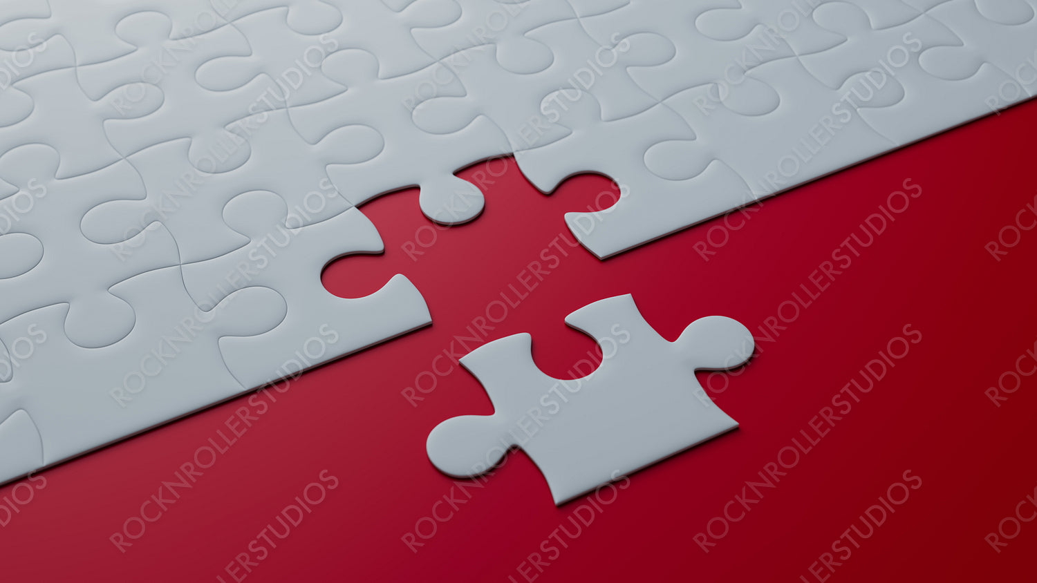 Striking Jigsaw Puzzle Challenge: Solitary Piece at the Color Divide