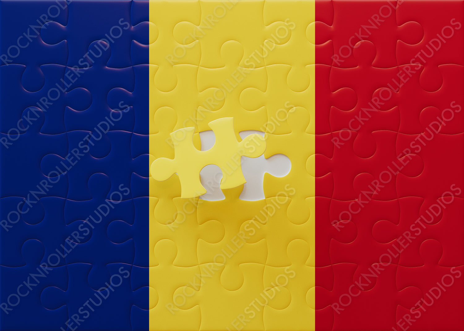 Completing Romania: Vibrant Jigsaw Puzzle with Final Piece Snapping into Place