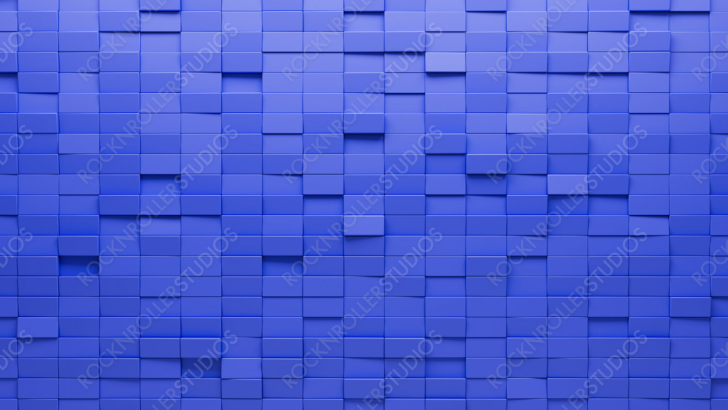 Blue Tiles arranged to create a Futuristic wall. Polished, 3D Background formed from Rectangular blocks. 3D Render