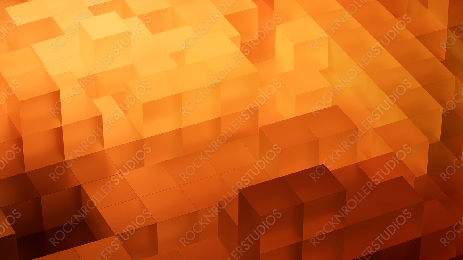 Neatly Aligned Translucent Blocks. Orange and Yellow, Modern Tech Background. 3D Render.