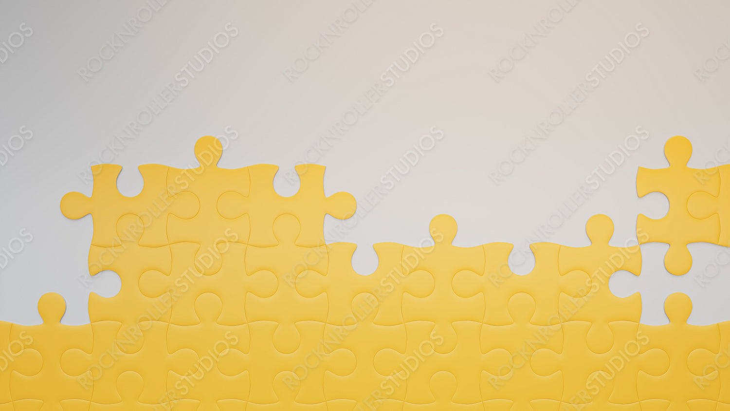 Unfinished Yellow Puzzle Wave: Symbolizing Strategy and Teamwork Challenges