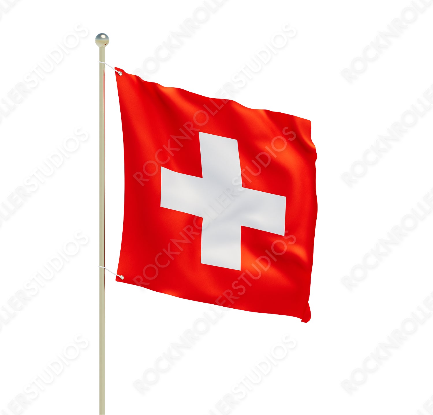Vibrant Swiss Flag Waving in the Breeze - Symbol of National Pride. Transparent PNG