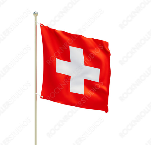 Vibrant Swiss Flag Waving in the Breeze - Symbol of National Pride. Transparent PNG