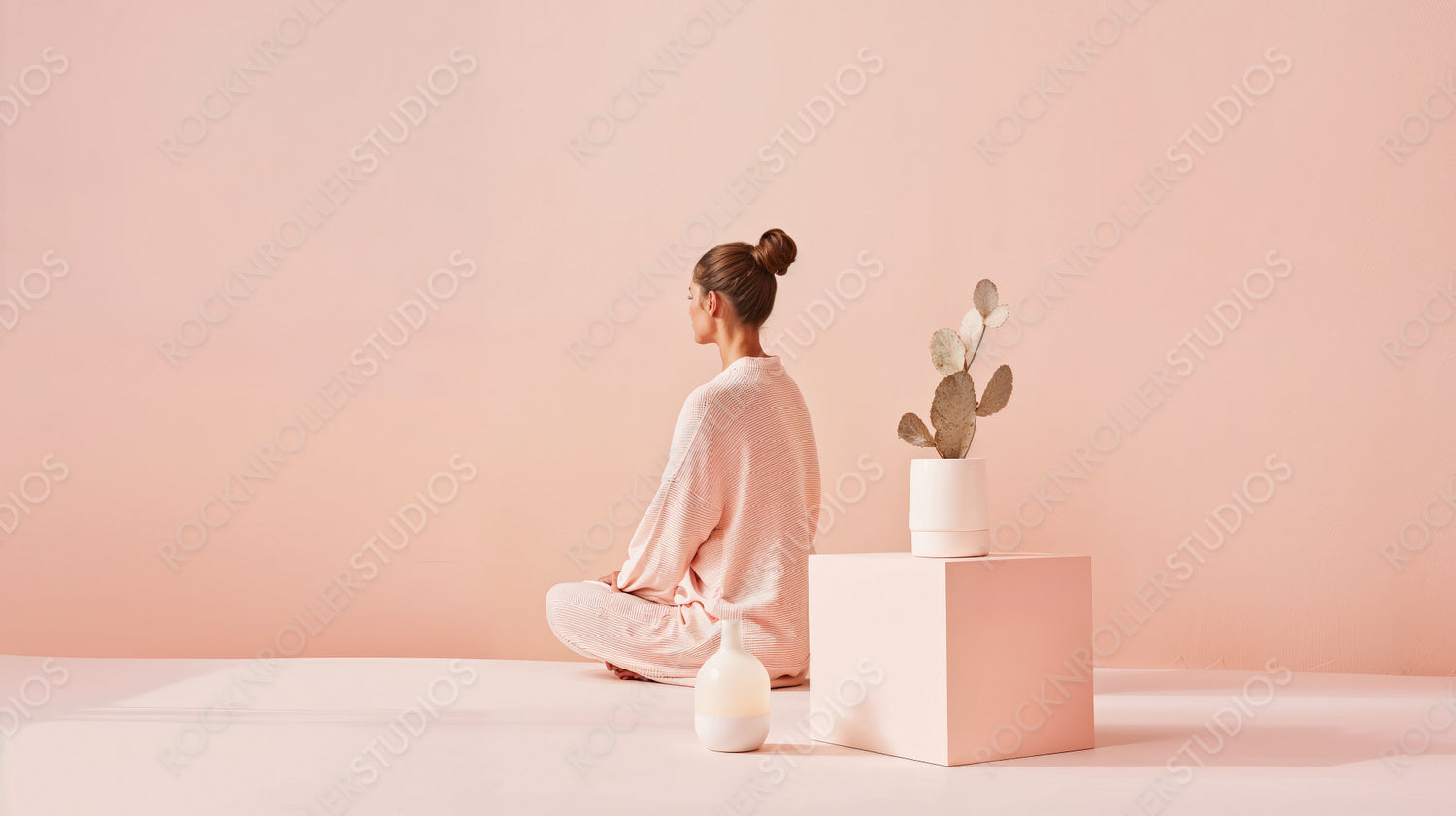 Mindfulness and Meditation with Woman in Minimalist Setting