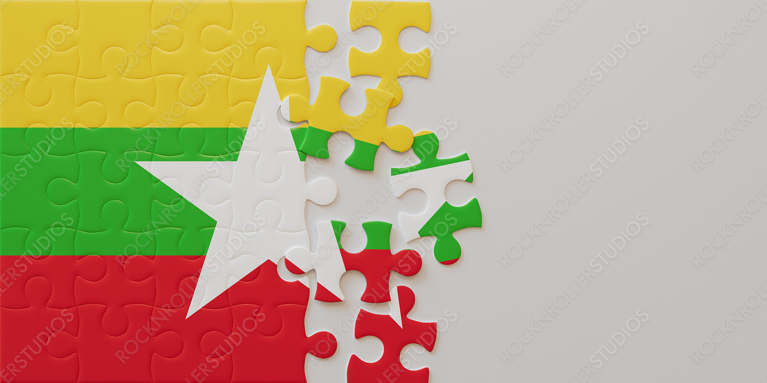 Unfinished Myanmar Flag Puzzle: National Identity in Pieces