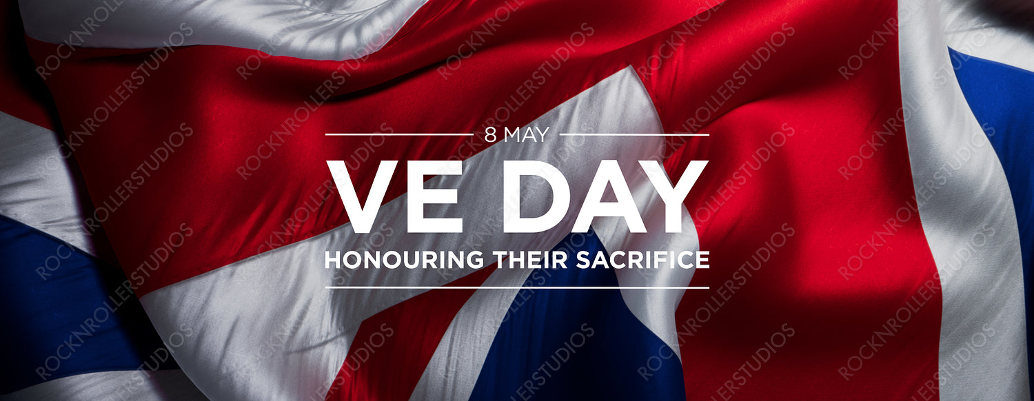 Patriotic Tribute with Red, White & Blue Flag for VE Day - Honoring WWII Heroes