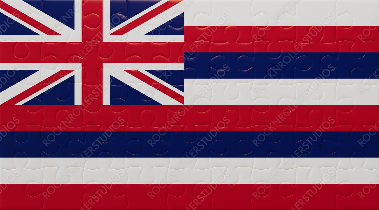 Vibrant Hawaii Flag Puzzle: Union Jack & Stripes Design