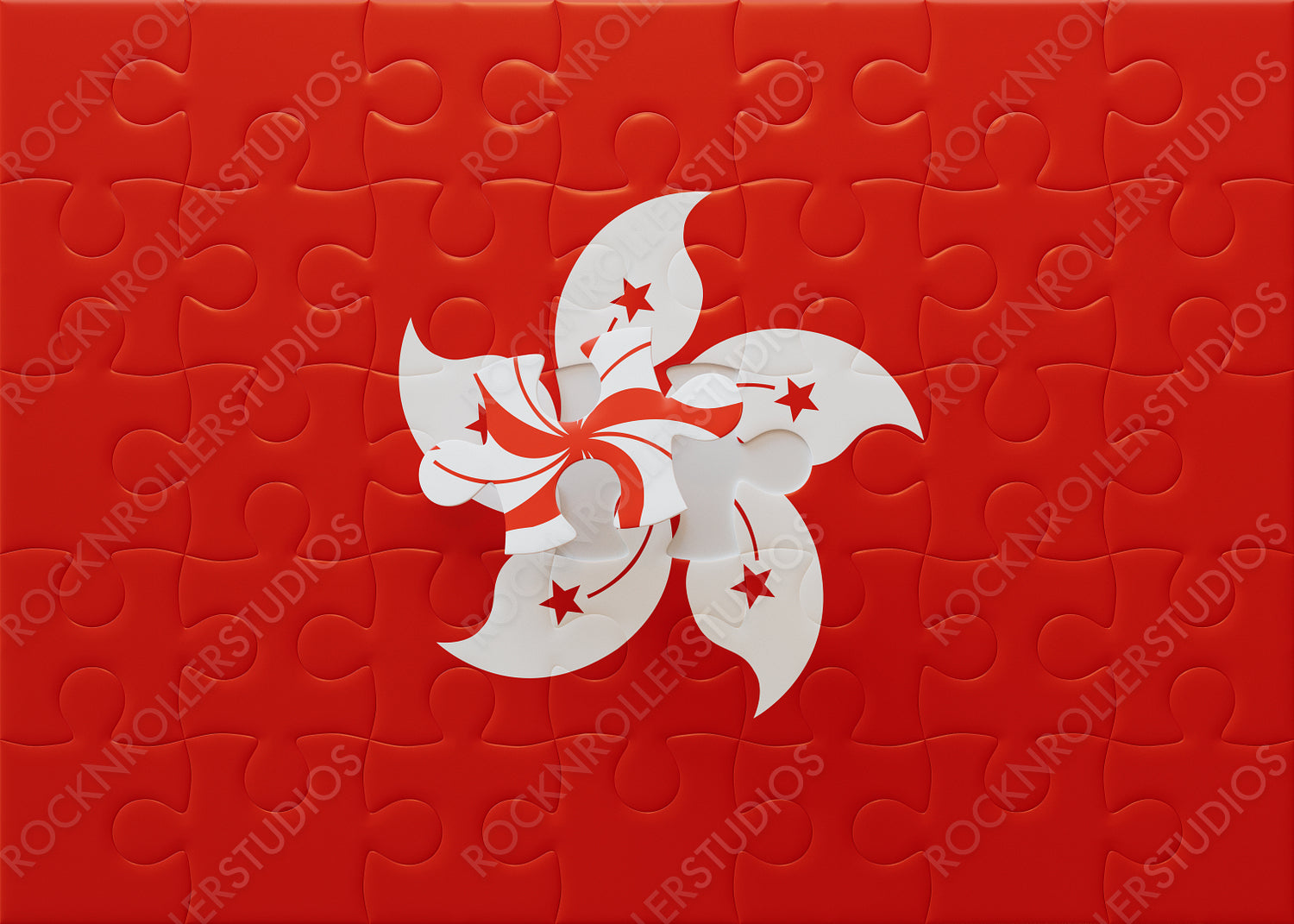 Unity in Pieces: Assembling the Hong Kong Flag Puzzle with Bauhinia Flower