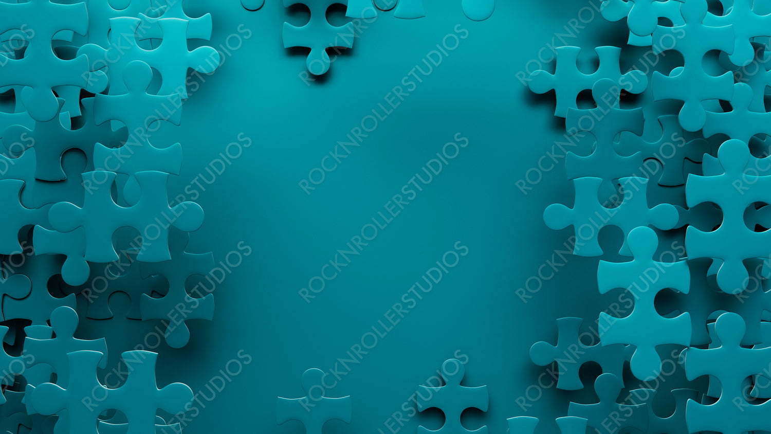 Teal Tones 3D Puzzle Challenge: Incomplete and Inviting Strategy