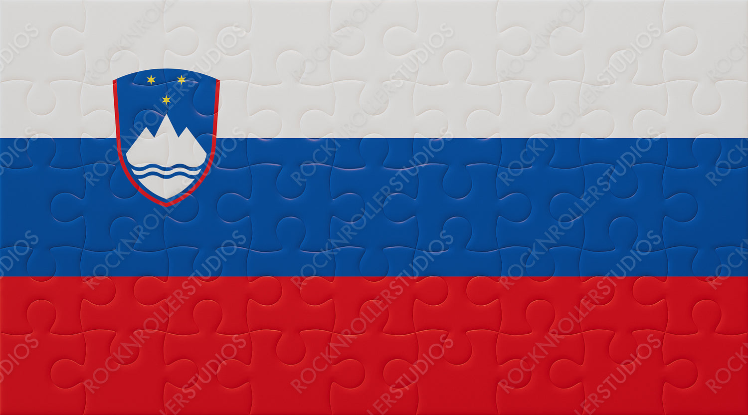 Vibrant Jigsaw Puzzle Featuring Slovenian Flag and Coat of Arms
