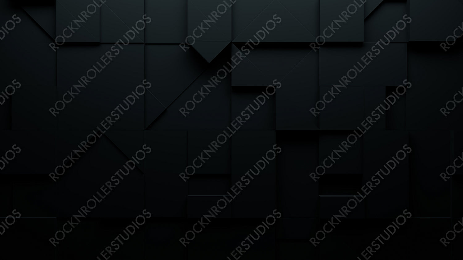 Abstract wallpaper made of Black 3D Blocks. Tech 3D Render .
