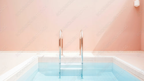 Elegant Swimming Pool with Minimalist Design in Soft Pink