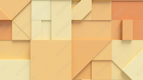 Yellow and Orange 3D Blocks arranged to create a Futuristic abstract wallpaper. 3D Render .