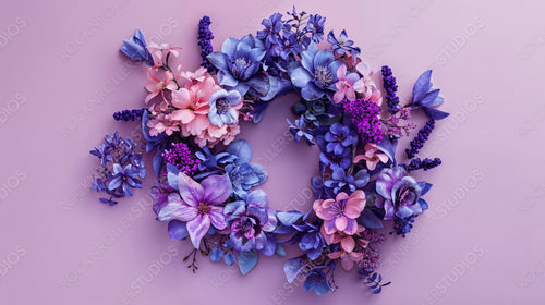 Exquisite Purple Floral Wreath - Stunning Decorative Arrangement