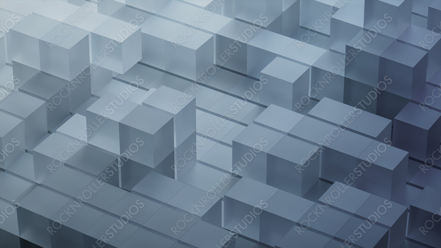 Innovative Tech Background with Neatly Constructed Translucent Blocks. Grey, 3D Render.