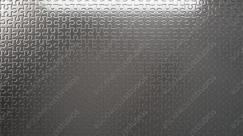 Silver Puzzle Perfection: Gradient Light on Interlocking Metallic Pieces