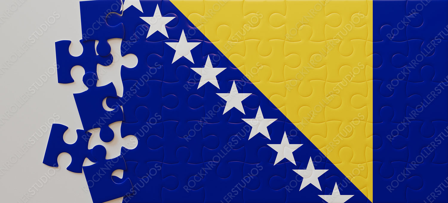 Constructing Unity: Bosnia and Herzegovina Flag as a Jigsaw Puzzle