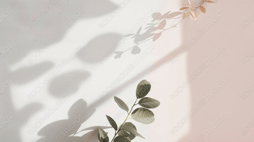 Foliage Shadow Play on Minimalist Pink Wall