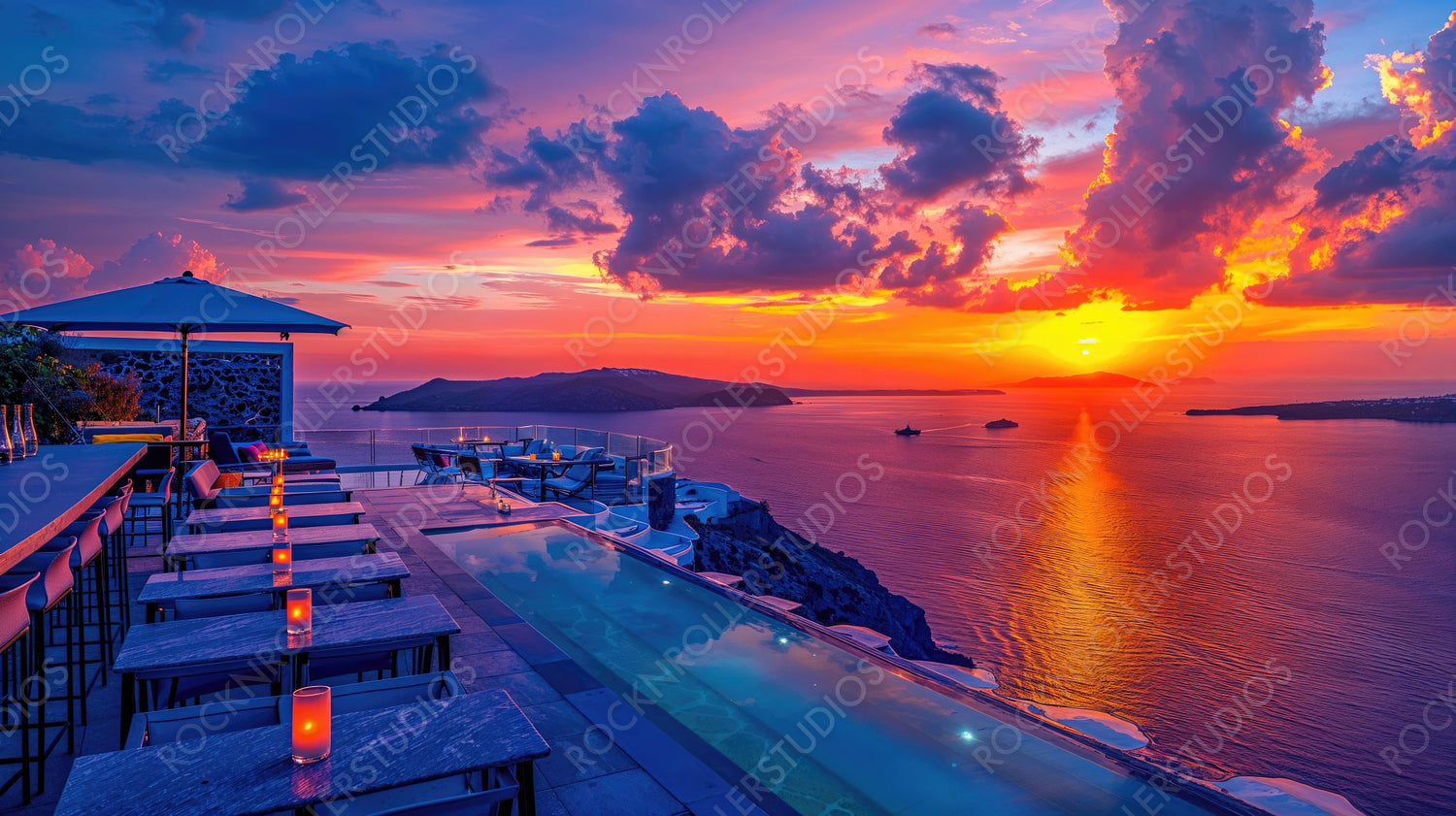 Sunset Poolside Bar with Stunning Ocean View