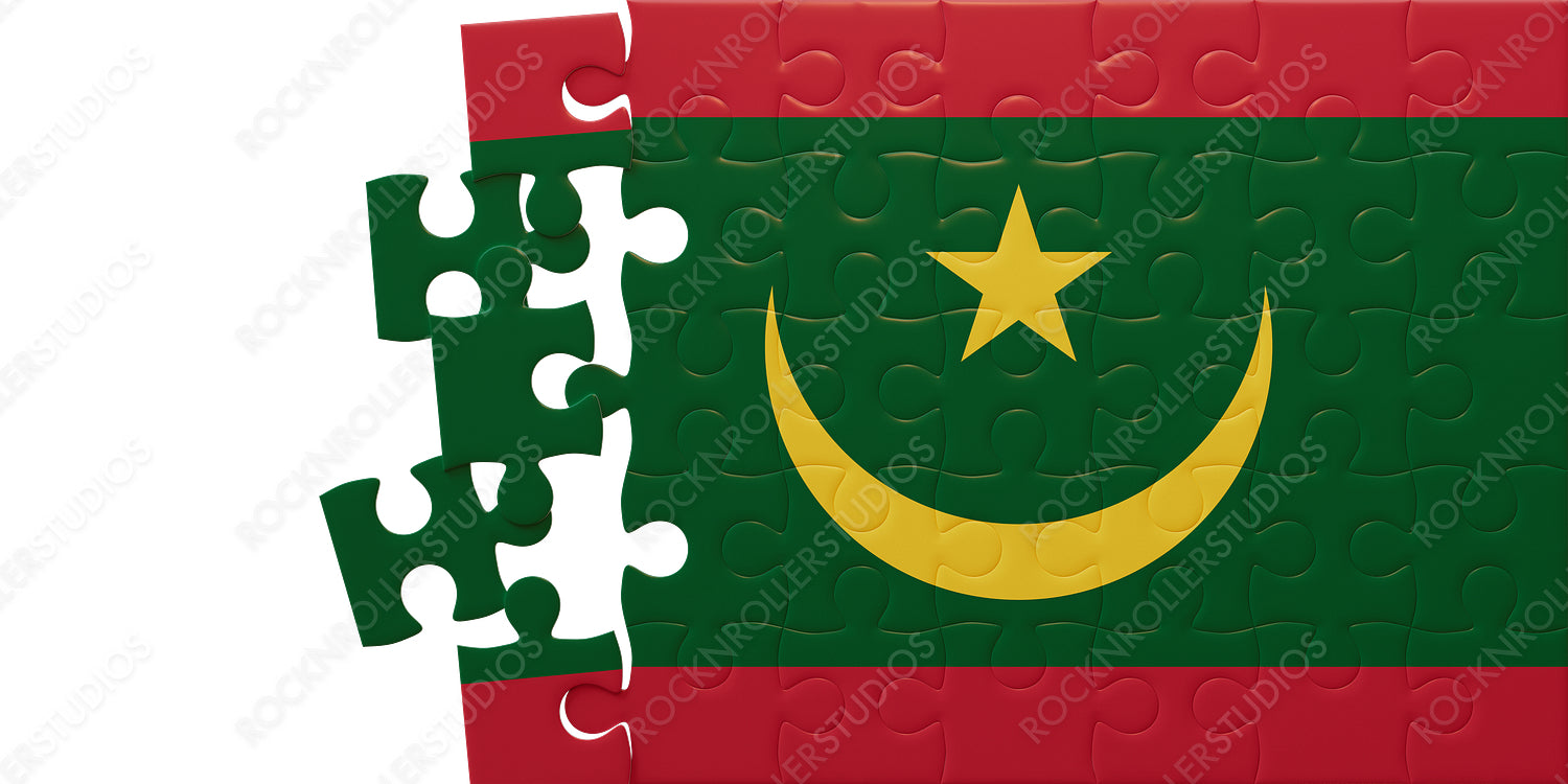 Constructing Unity: Mauritania Flag as an Incomplete Jigsaw Puzzle