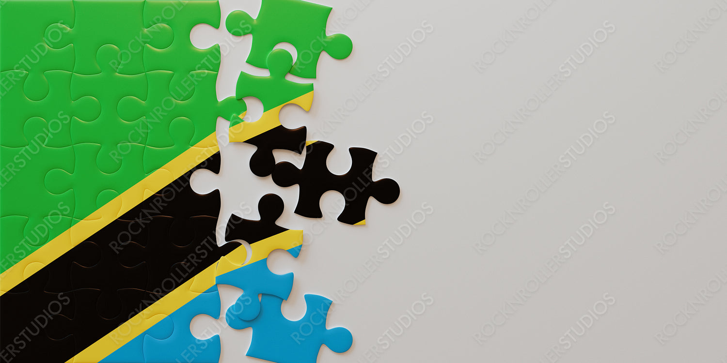 Vibrant Tanzanian Flag Puzzle: Symbol of Creativity and Teamwork