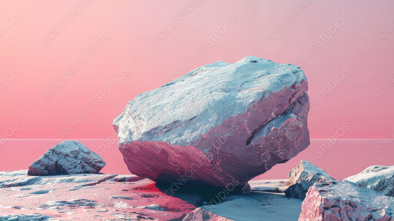 Mesmerizing Abstract Rock Formation with Pink Gradient Background