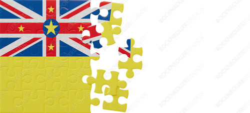 Partially Completed Niue Flag Jigsaw Puzzle: Symbol of Unity and Challenge